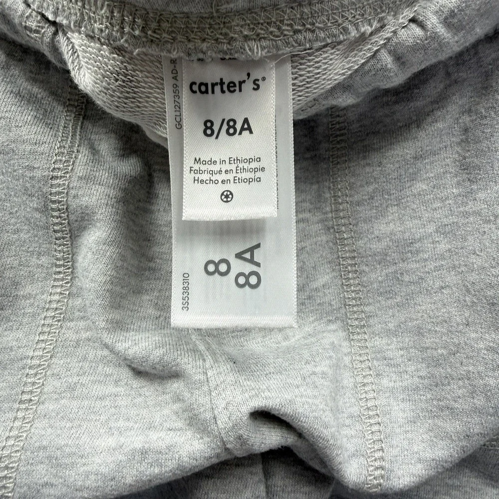 Carters Shorts Boys Size 8 Grey Cotten Blend Drawstring Sweat Shorts Boys Size 8